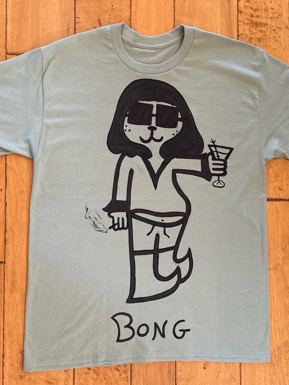 Graphic Tee with Black Playboy Illustration